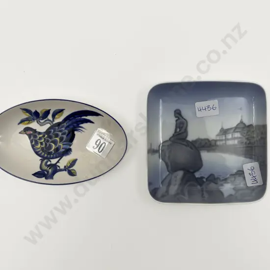 Royal Copenhagen Blue Pheasant Dish together with B & G Dish