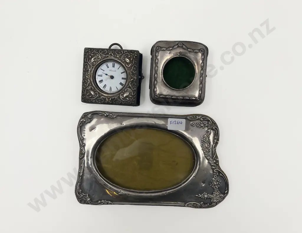 S/S Photo Frame together with Fob Watch & Two S/S Fob Watch Cases Image 1++
