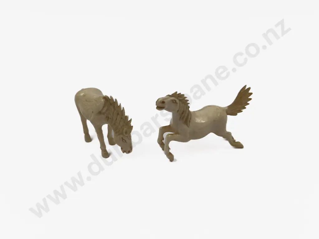 Two Small Carved Ivory Horse Image 1++