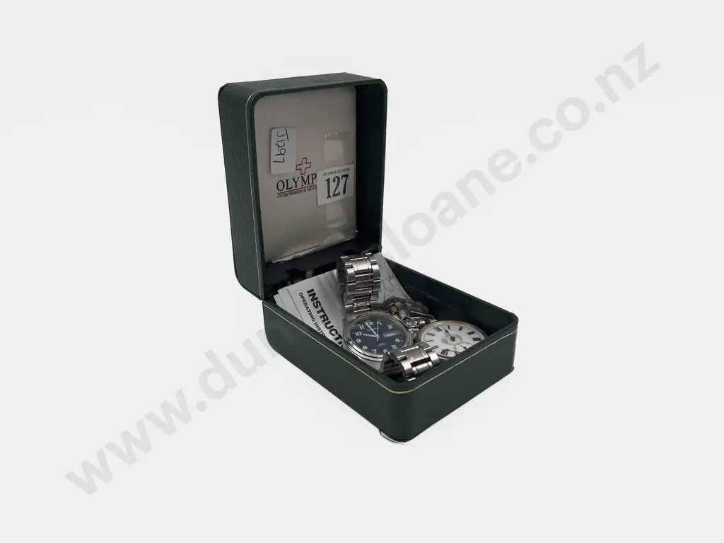 Olympic Gents Wrist Watch together with Small Fob Watch Image 1++