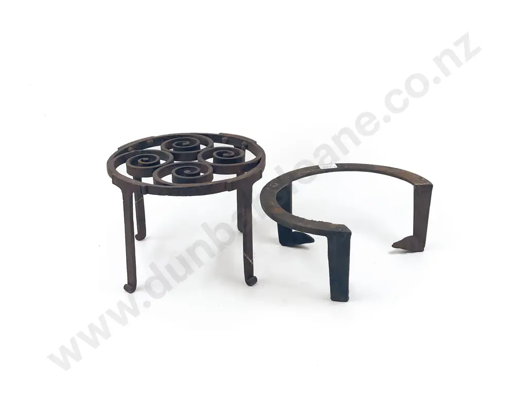 Two Vintage Wrought Metal Trivets Image 1++