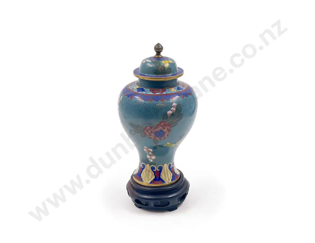 Cloisonne Lidded Vase Image 1++