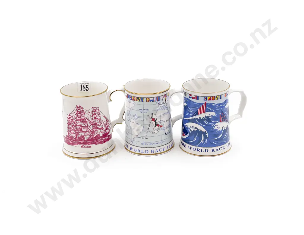 Three Assorted Commemorative Ceramic Tankards incl Aynsley Image 1++