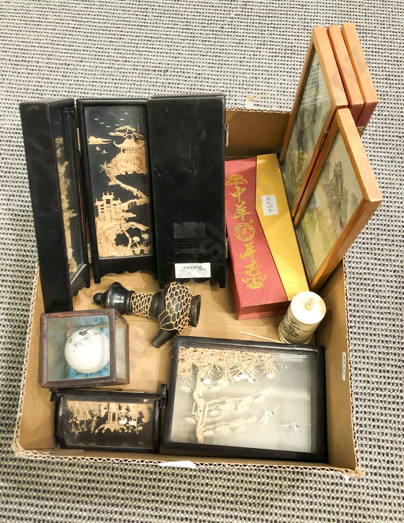Box of Assorted Decorative Asian Ornaments Image 1++