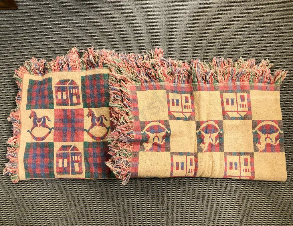 Two Woollen Pictorial Children's Blankets Image 1++