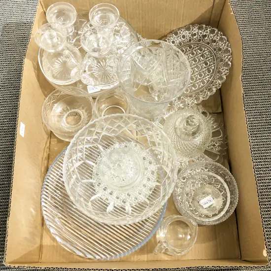 Box of Assorted Crystal & Glassware