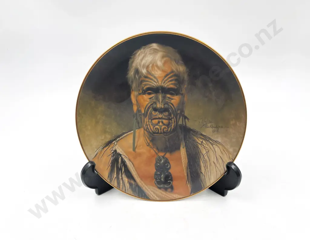 Temuka Charles F. Goldie Comm. Plate "Te Aho" Image 1++