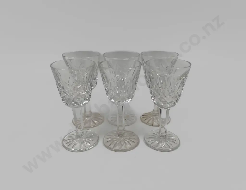 Six Waterford Crystal "Lismore" Liqueur Glasses Image 1++