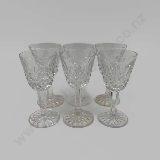 Six Waterford Crystal "Lismore" Liqueur Glasses