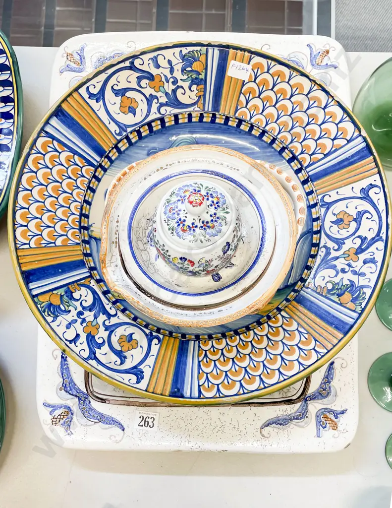 Two Italian Chargers & Assorted Italian Ceramics Image 1++