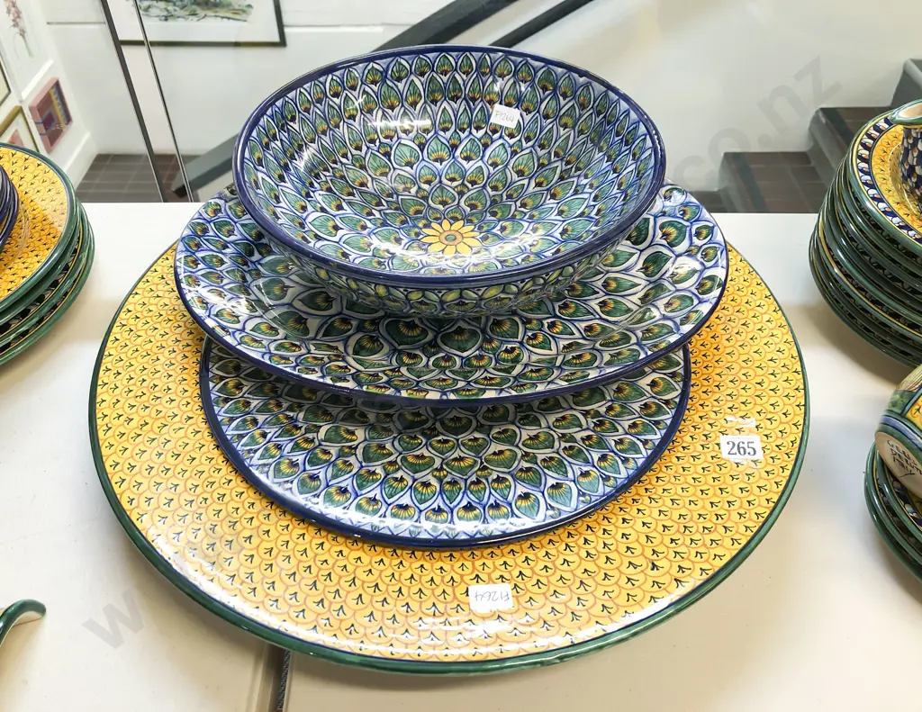Large Italian Ceramic Charger & Three Other Decorative Italian Pieces Image 1++