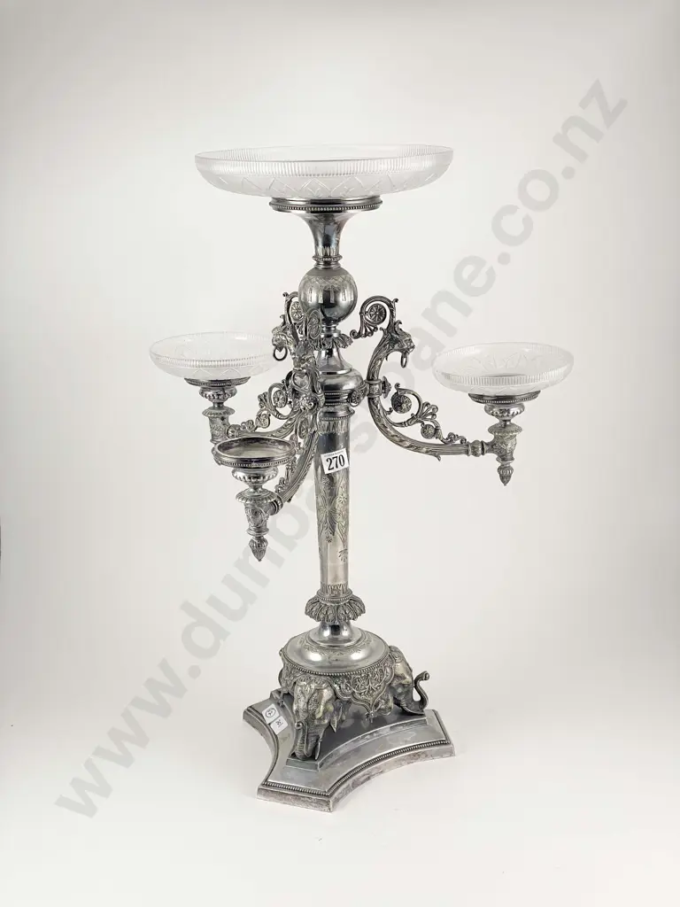 Large Vict Aesthetic Revival S/Plate Epergne *PLEASE NOTE PHOTO CHANGE* Image 1++