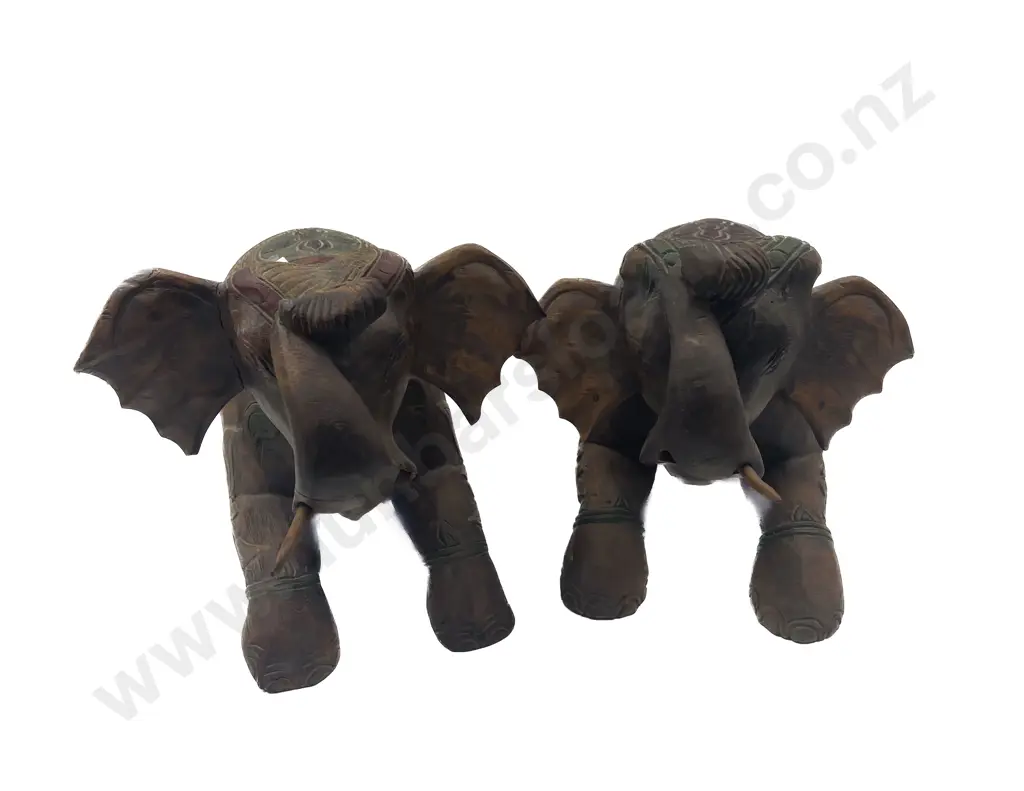 Pair of Carved Elephants Image 1++
