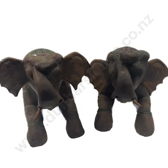 Pair of Carved Elephants