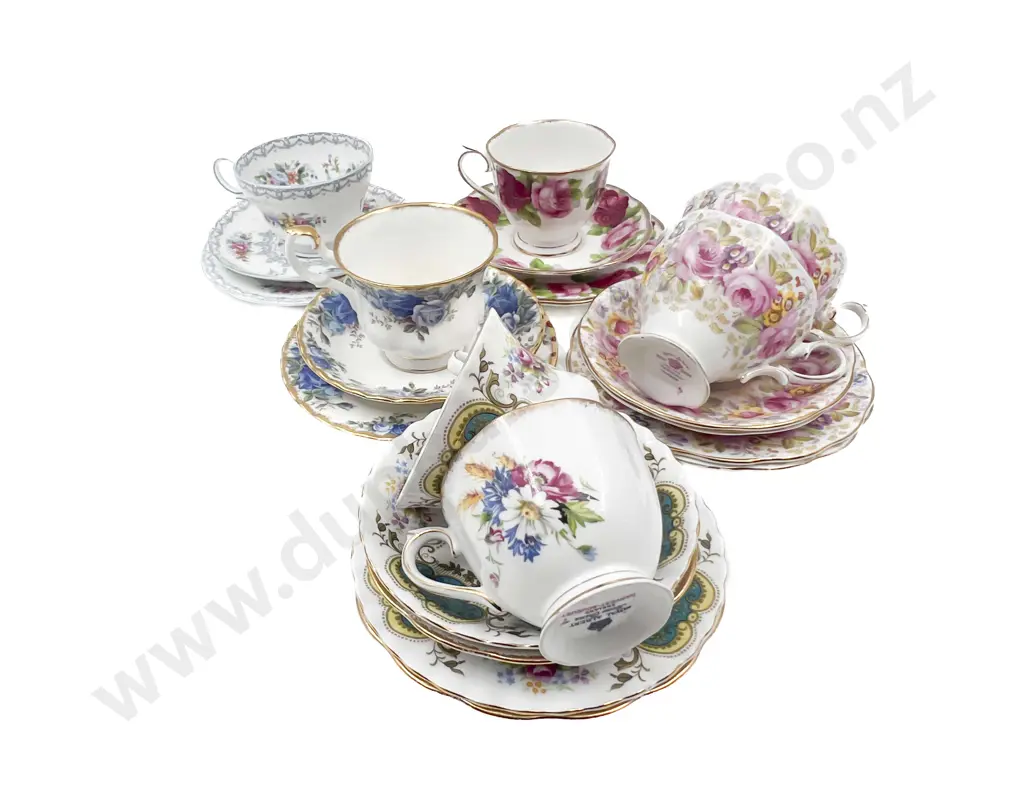 Seven Assorted Fancy China Trios Image 1++