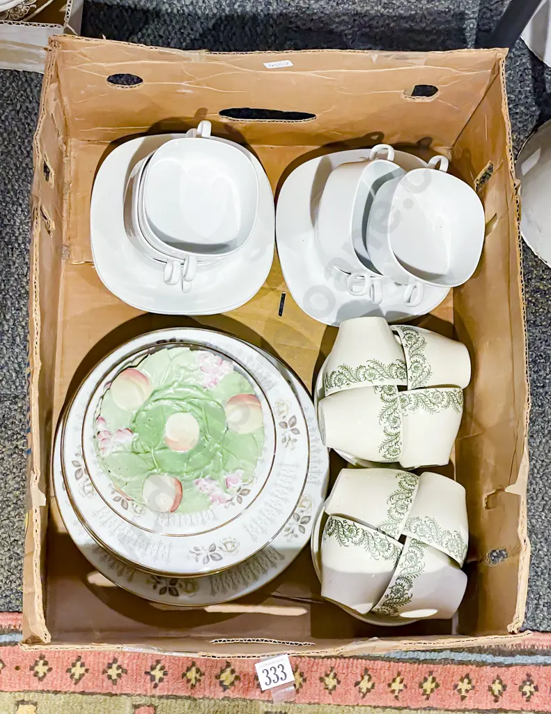 Eight Kelston Potteries Cups & Saucers together with Fancy China Image 1++