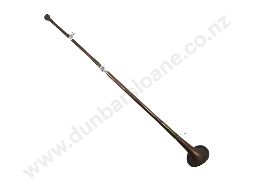 Small Copper & Brass Banded Hunting Horn Image 1++
