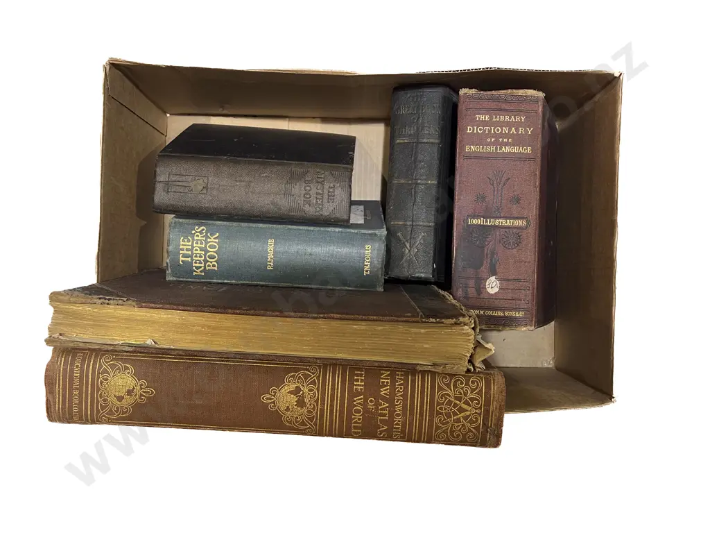 Quantity of Assorted Antique Books incl English Dictionary Image 1++