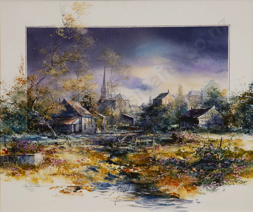 Jacques Donnay (Belgian b 1947) - Village Ardennais (Belgique) Image 1++