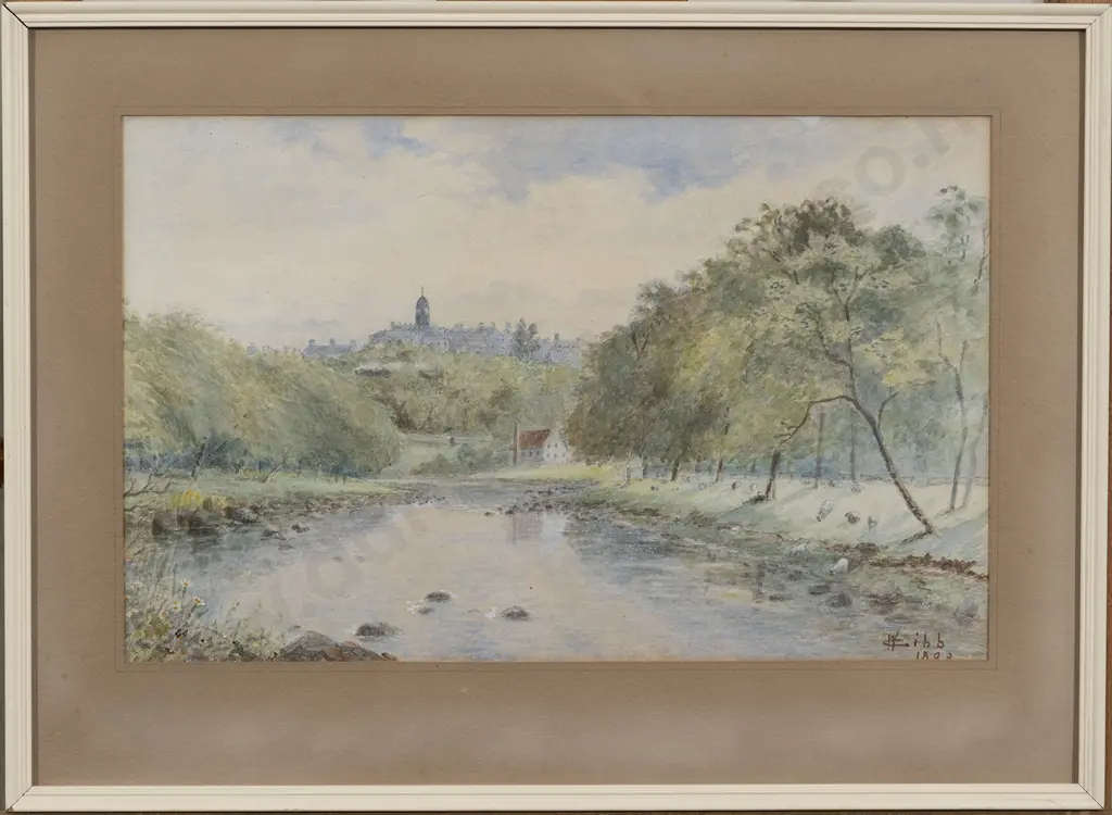 Attrib W Menzies Gibb (1859 - 1931) - English Riverside Scene Image 1++