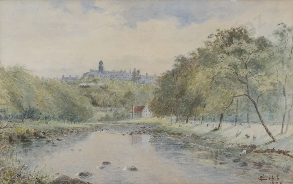 Attrib W Menzies Gibb (1859 - 1931) - English Riverside Scene Image 1++