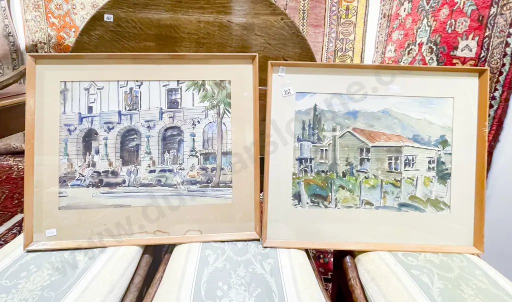 Two Watercolour & Ink Studies by Albert L. Wong Image 1++