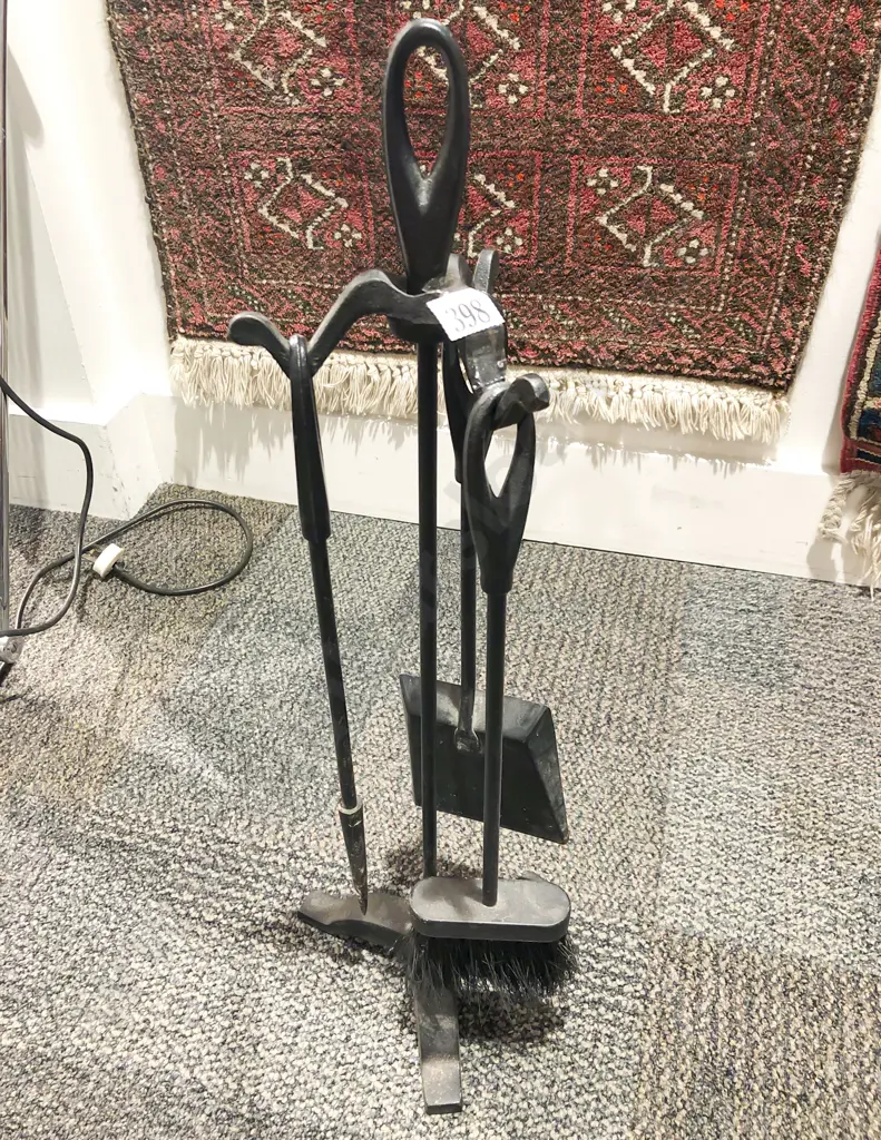 Three Piece Fire Tidy and Stand Image 1++