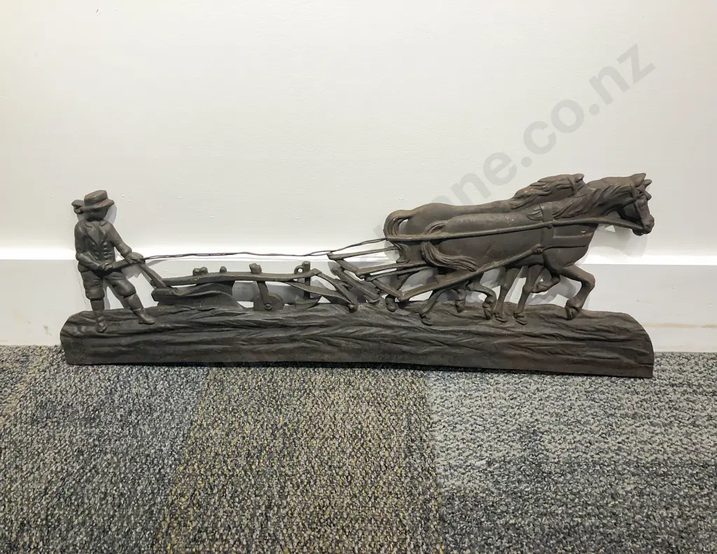 Cast Metal Ploughing Doorstop Image 1++