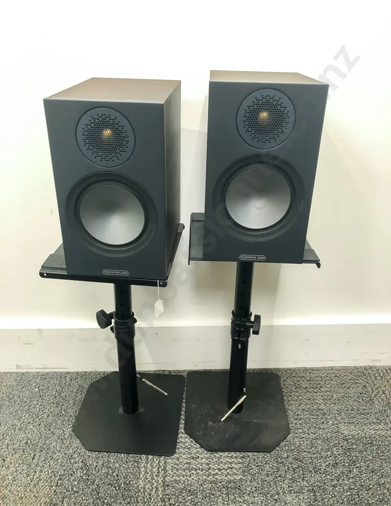 Pair of Monitor Audio Bronze Series Speakers on Stands Image 1++