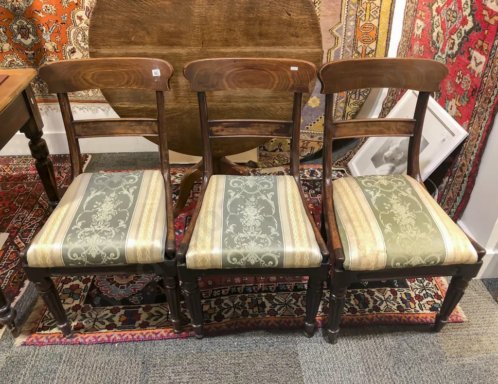 Set of Three Antique Mahogany Dining Chairs Image 1++