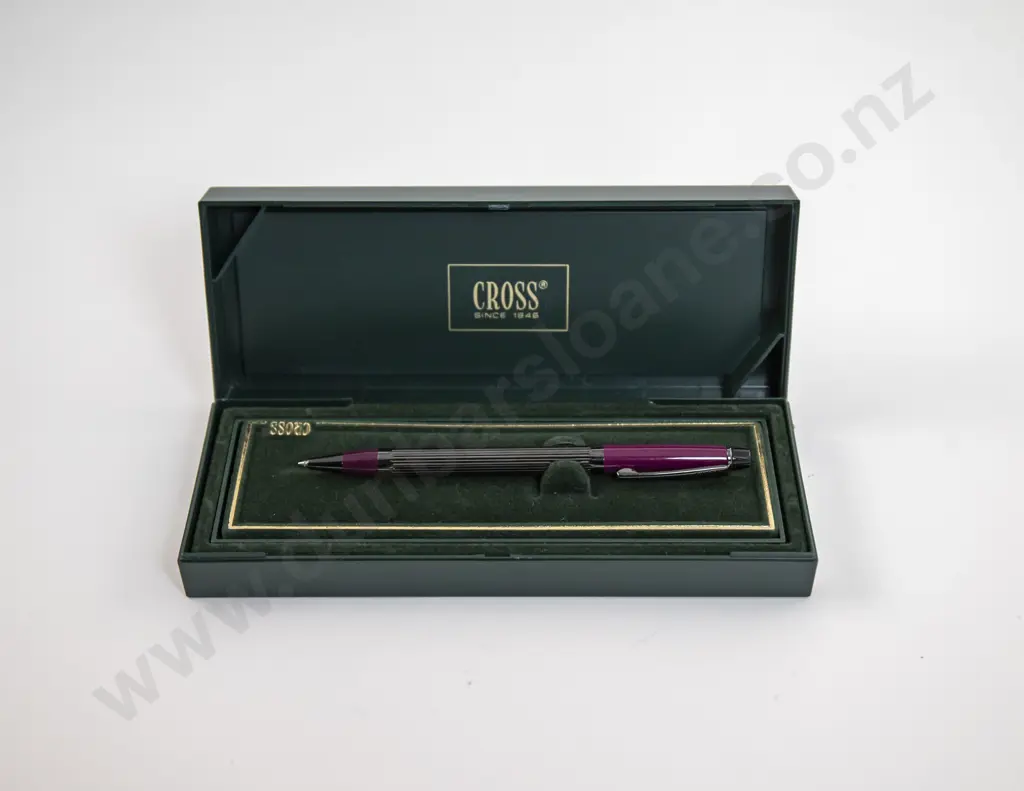 Cross Metal and Purple Lacquered Ball Point Pen Image 1++