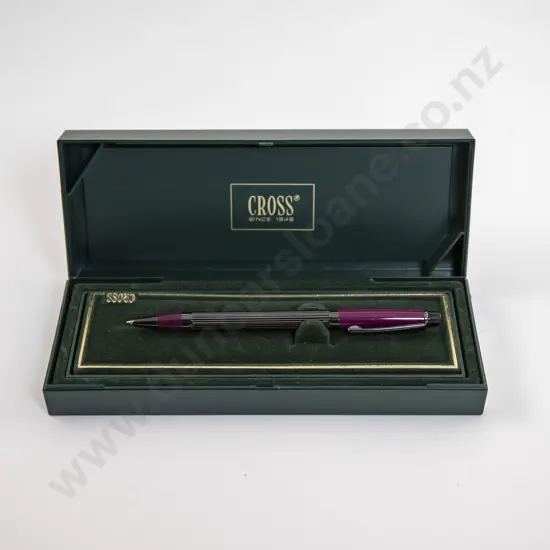 Cross Metal and Purple Lacquered Ball Point Pen