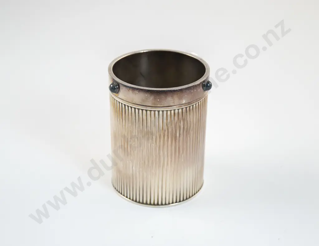 C1992 Cartier Heavy Silver Plate Lapis Collection Pencil Holder Image 1++