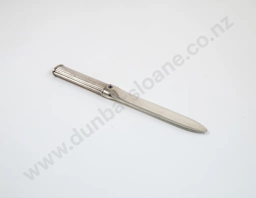 C1992 Cartier Heavy Silver Plate Lapis Collection Paper Knife Image 1++