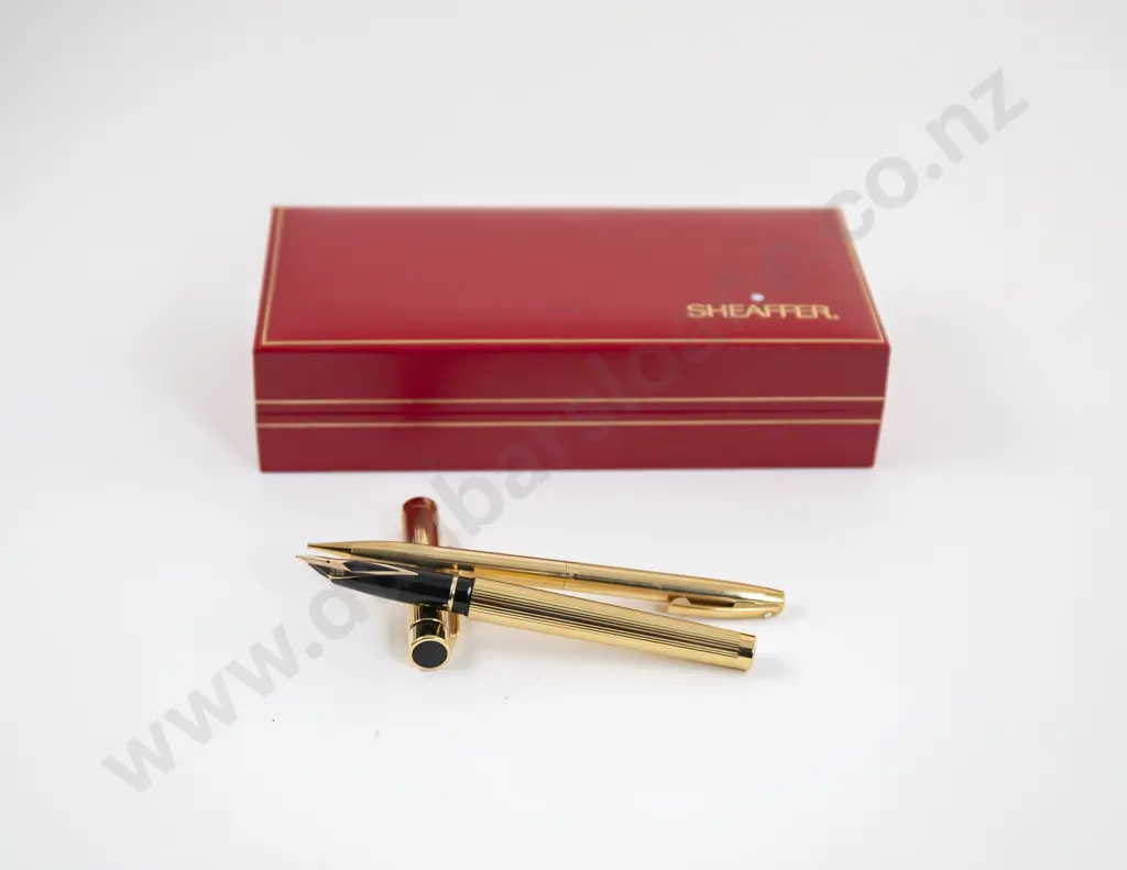Sheaffer Targa Gold Plated Cased Fountain Pen Image 1++