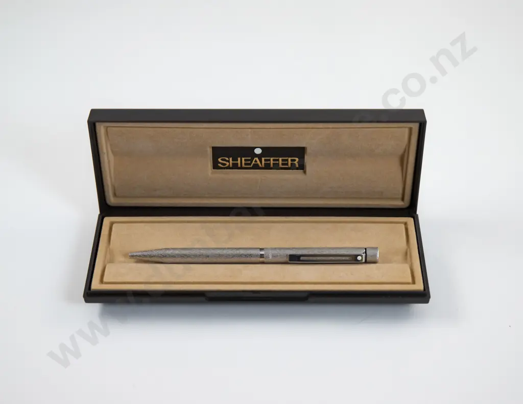 Sheaffer Targa Silver Plate Cased Ball Point Pen Image 1++
