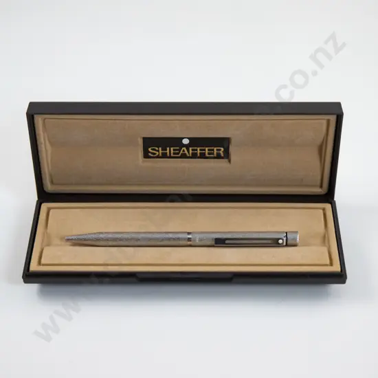 Sheaffer Targa Silver Plate Cased Ball Point Pen