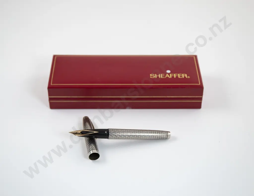 Sheaffer Imperial Sterling Silver Diamond Mesh Fountain Pen Image 1++