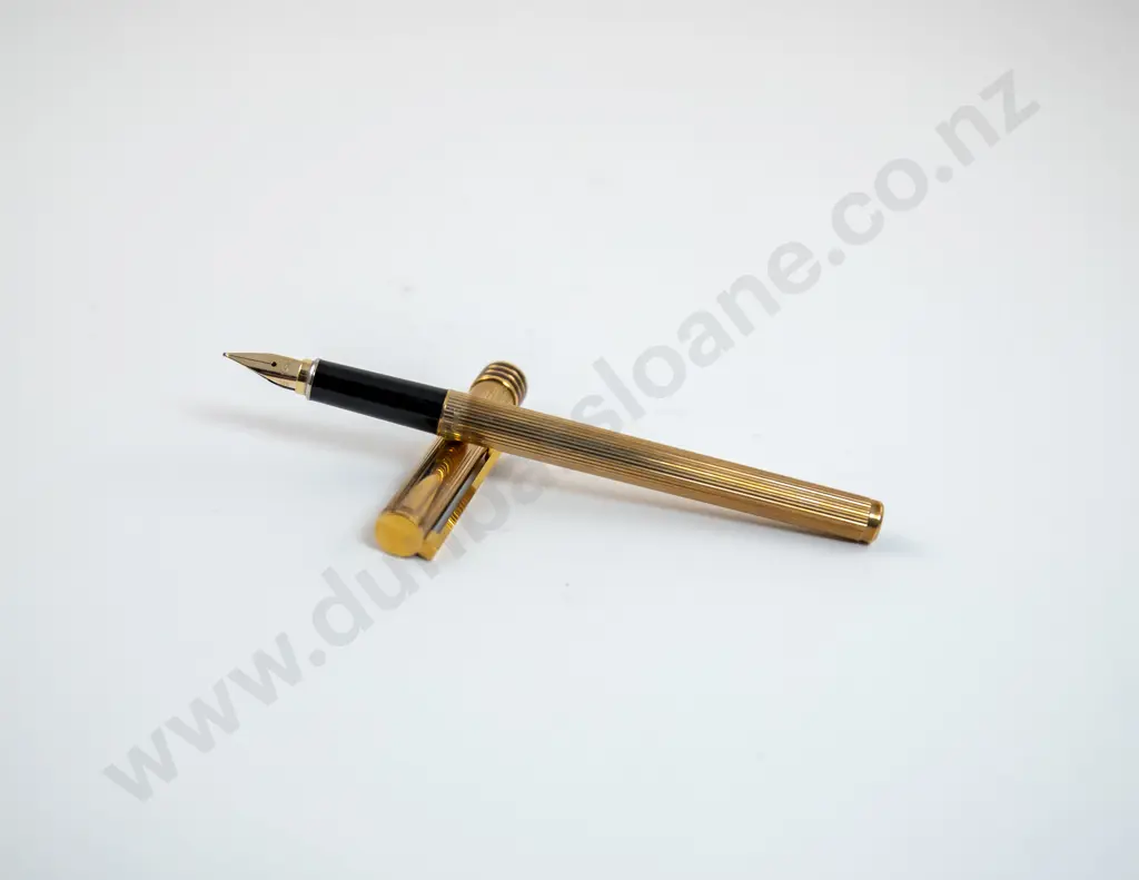 Aurora Slimline Marco Polo 925 Silver Gilt Fountain Pen and Ballpoint Pen Image 1++