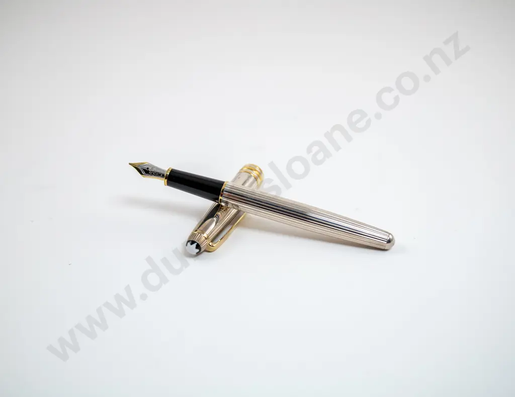 Mont Blanc Meisterstuck Solitaire .925 Silver Classic Fountain Pen Image 1++