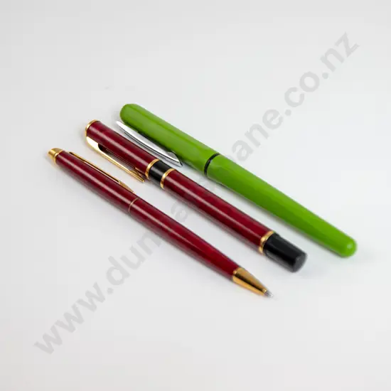 Waterman Laureat Red and Black Marble Pen Set
