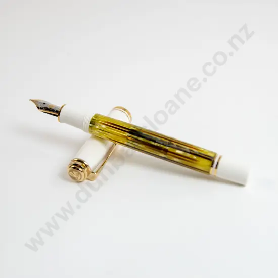 Pelikan Germany Souveran 400 White Tortoise Shell Fountain Pen and Ballpoint