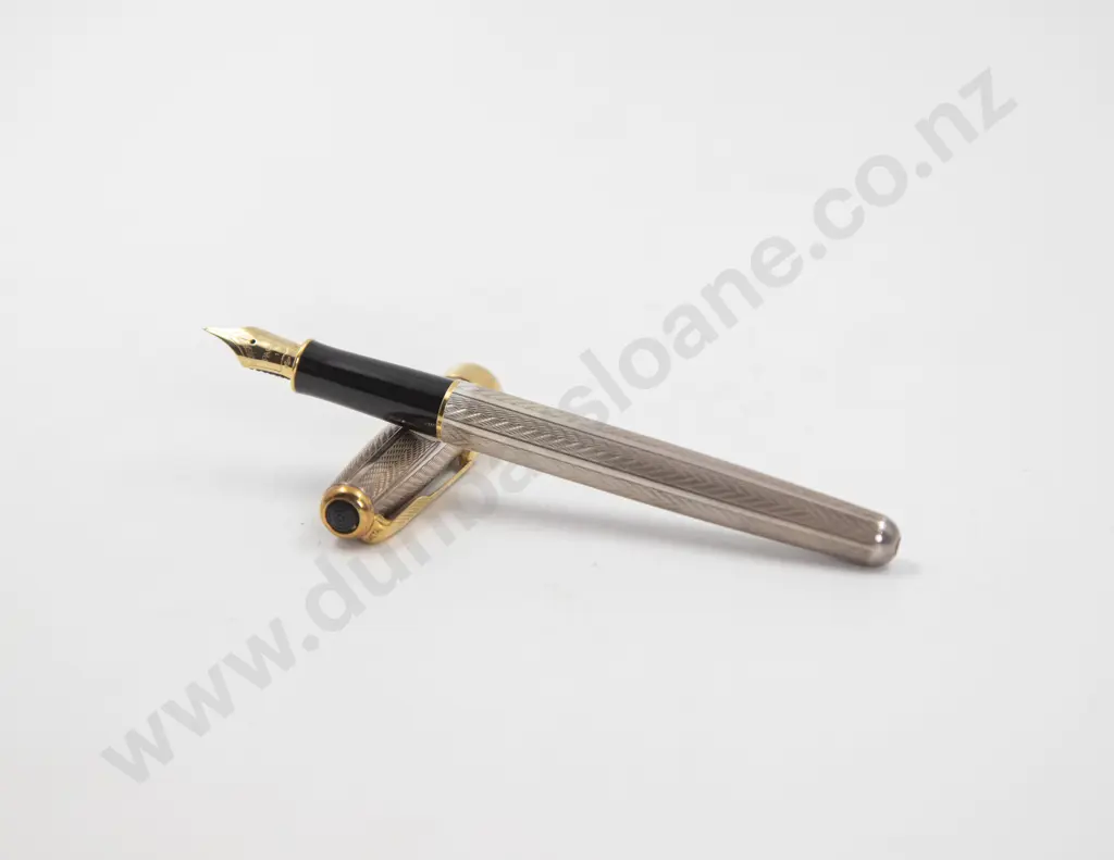 C1996 Parker Sonnet France Fountain Pen in Sterling Silver Fougere Fountain Pen Image 1++