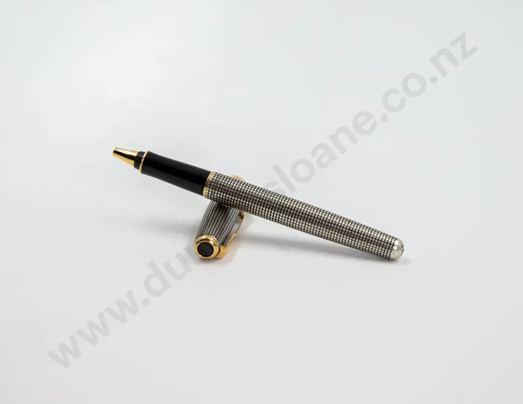 Parker Sonnet France Sterling Silver Cisele Fountain Pen and Rollerball Pen Image 1++