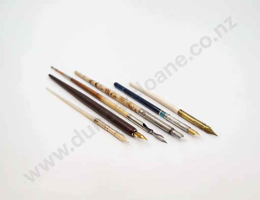 C19th Blue Striated Agate Dip Pen Image 1++