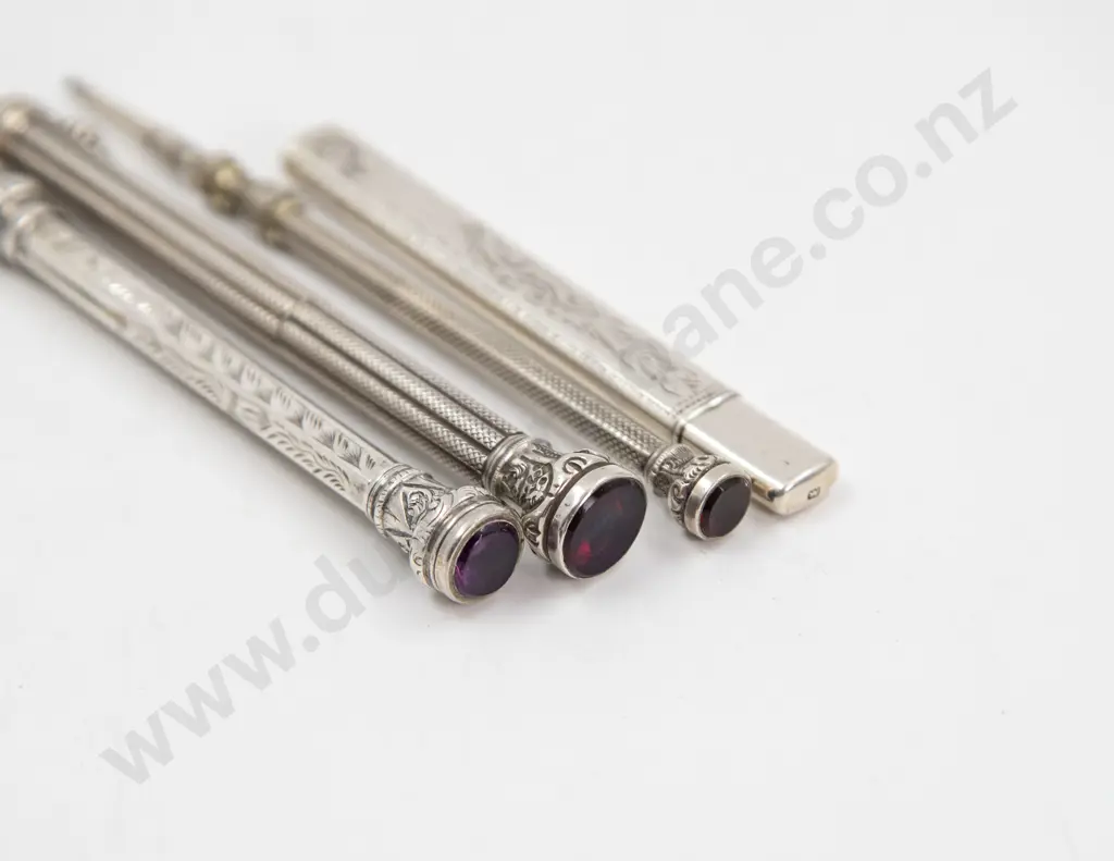 C19th Three S/S and S/Plate Dip Pen and Pencils Image 1++