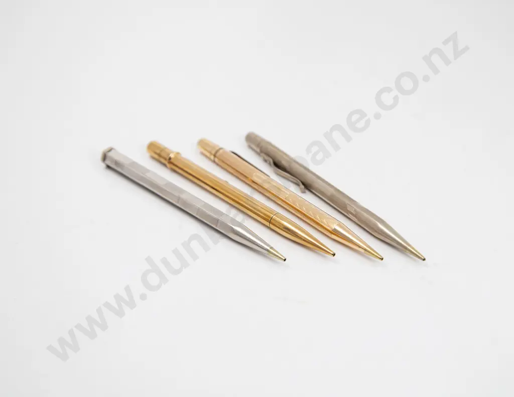 Yard-o-Led and Life-Long England Silver Plated and Three Rolled Gold Pencils Image 1++