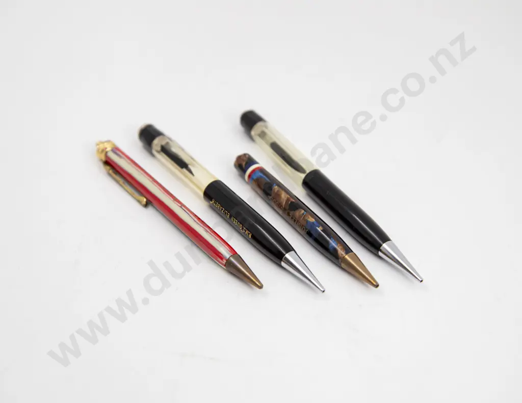 1953 Coronation and 1935 Jubilee Pencils and Two RMS Queen Elizabeth Pencils Image 1++