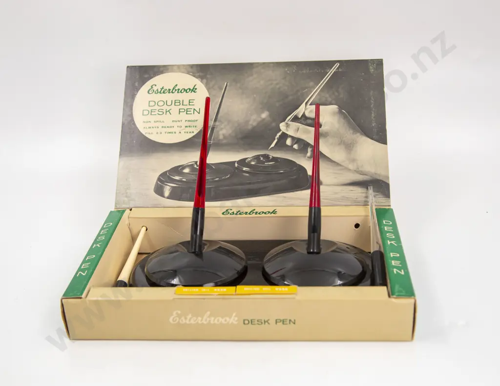 Original Boxed Esterbrook Double Desk Pen Set Image 1++