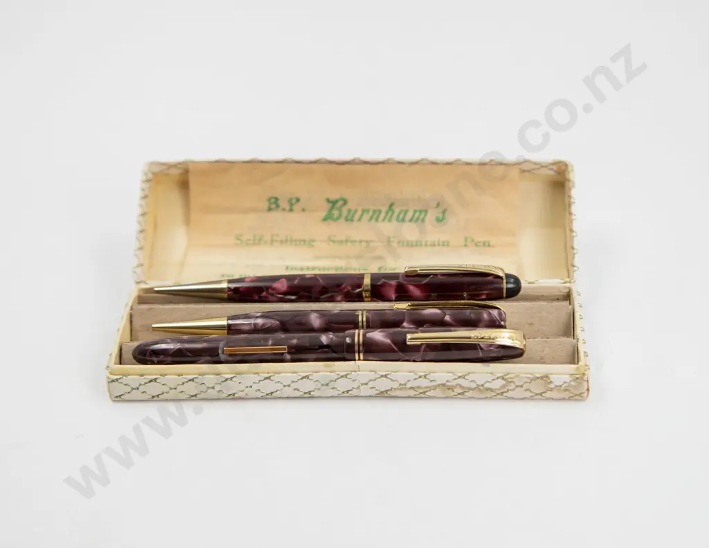 Burnham Fountain Pen and Two Pencils Image 1++